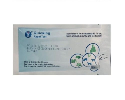 Экспресс-тест для животных на Бешенство Ag Test Rabies Ag W81013 1 шт Quicking Biotech