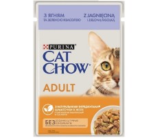Корм для котов Adult с ягненком и зеленой фасолью в желе 85 г Purina