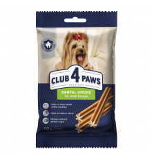 Ласощі для собак малих порід Premium Dental Sticks жувальні палички з м'ясом 11 г Клуб 4 лапи
