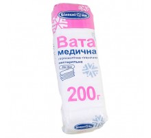 Вата 200 г зигзаг нестерильная Белоснежка
