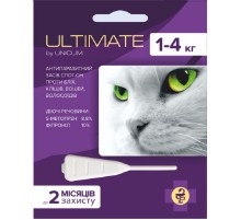 Ультімейт Ultimate краплі від бліх, кліщів, вошей і волосоїдів для котів 1-4 кг 0,6 мл