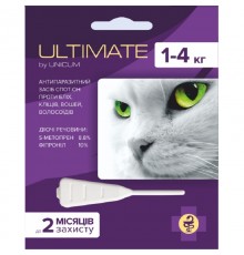 Ультімейт Ultimate краплі від бліх, кліщів, вошей і волосоїдів для котів 1-4 кг 0,6 мл
