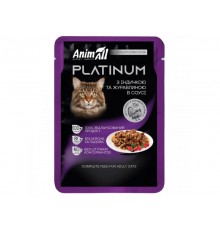 Корм для котов АнимАлл AnimAll PLATINUM Пауч с Индейкой и клюквой в соусе 85г