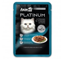 Корм для котов АнимАлл AnimAll PLATINUM Пауч с Трескою и Травами в соусе 85г