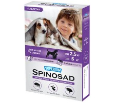 Суперіум Спіносад таблетка для котів та собак 2,5-5 кг SUPERIUM Spinosad