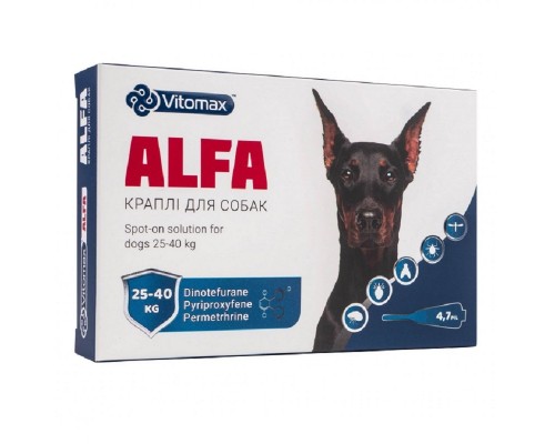 Капли на холку Vitomax Alfa для собак 25 - 40  кг №1 Vitomax