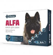 Краплі протипаразитарні Альфа Alfa для собак 40 – 65 кг 8,0 мл*1 ампула Vitomax 