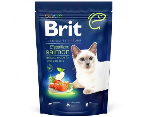 Сухой корм для стерилизованых котов Cat by Nature Sterilized Salmon с лососем 1,5 кг Brit Premium