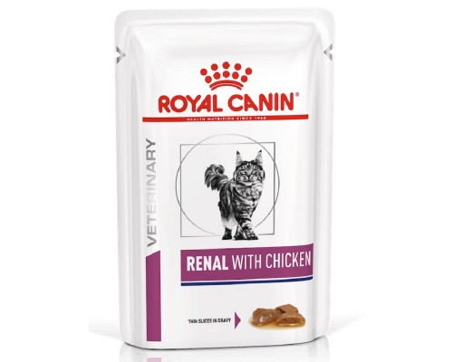Корм для котів із хворобами нирок Renal Chiken зі шматочками курки в соусі 85 г Royal Canin