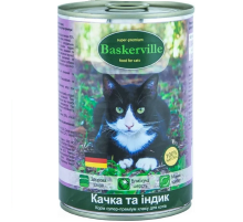 Корм для котів Баскервіль з качкою та індичкою 400 г Baskerville