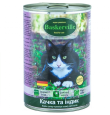 Корм для котів Баскервіль з качкою та індичкою 400 г Baskerville