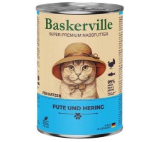 Корм для котов Баскервиль индейка с рыбой 400 г Baskerville