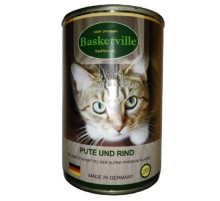Корм для котов Баскервиль индейка с говядиной 400 г Baskerville