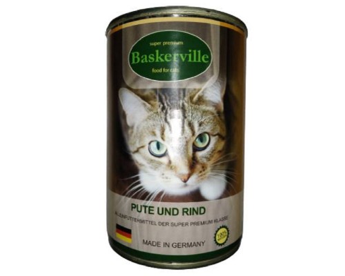 Корм Baskerville для котів любого віку консерва індичка з яловичиною 400 г 21552