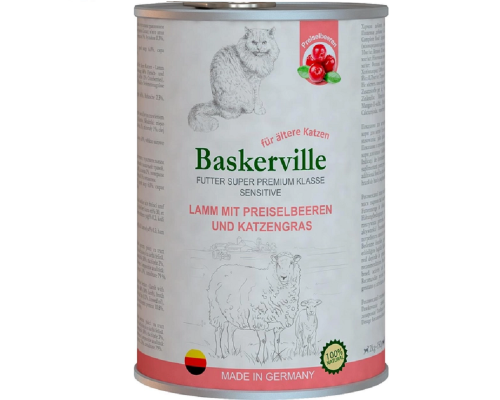 Корм для котів Баскервіль з ягням журавлиною та травою 400 г Baskerville