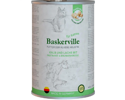 Корм для котов Баскервиль с телятиной и лососем 400 г Baskerville