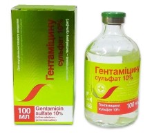 Раствор для инъекций Гентамицин 10% при заболеваниях пищеварительного тракта и органов дыхания 100 мл O.L.KAR