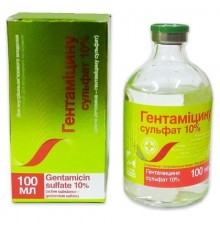 Раствор для инъекций Гентамицин 10% при заболеваниях пищеварительного тракта и органов дыхания 100 мл O.L.KAR