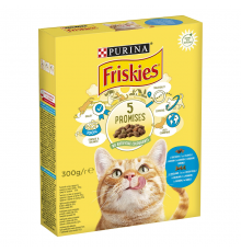 Сухой корм для котов Friskies с лососем и овощами  300 г Purina