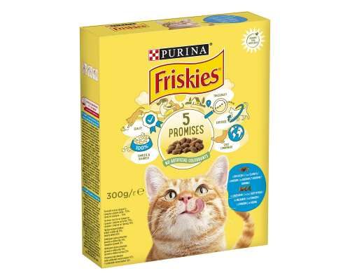 Сухой корм для котов Friskies с лососем и овощами  300 г Purina