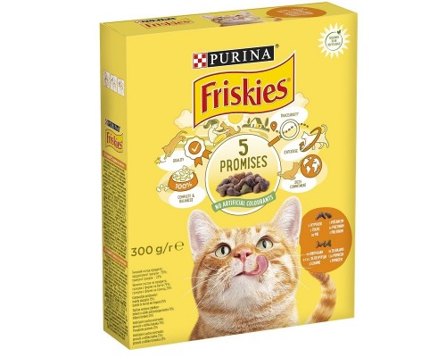 Сухой корм для котов Friskies с курицей и овощами 300 г Purina
