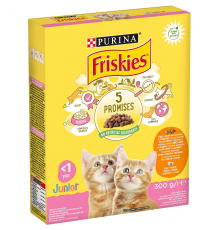 Сухой корм для котят Friskies Junior с курицей молоком и овощами 300 г Purina