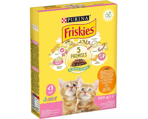 Сухий корм для кошенят Friskies Junior з куркою молоком та овочами 300 г Purina