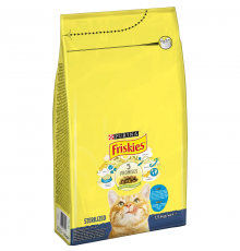 Сухой корм для стерилизованых котов Friskies с лососем и овощами 1,5 кг Purina