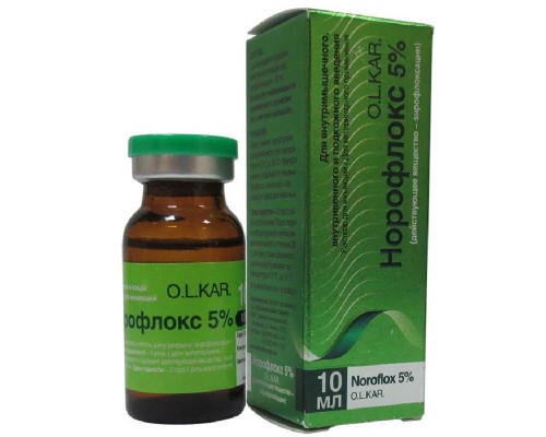 Норофлокс іньєкція 5%  10 мл O.L.KAR