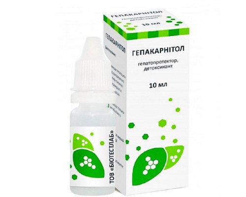 Краплі Гепакарнітол гепатопротектор 10мл BioTestLab термін 01.2026