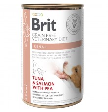 Корм для собак с больными почками Grain Free VetDiets Renal Tuna and Salmon with Pea с тунцом лососем и горохом 400 г Brit