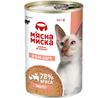 Корм для взрослых котов паштет мясное ассорти 415 г Мясная миска