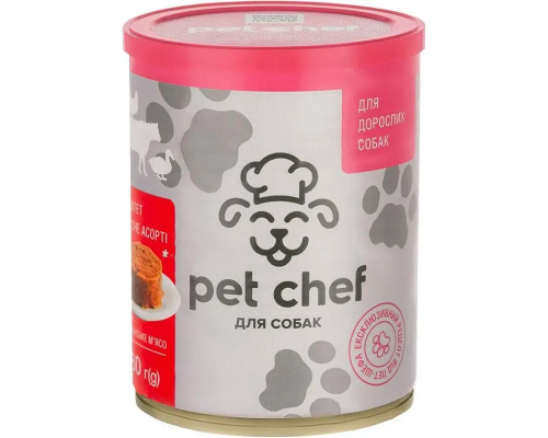 Корм для дорослих собак Pet Chef паштет м'ясне асорті 360 г Pet Chef