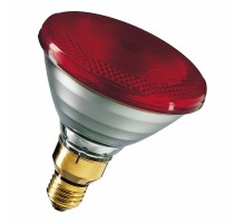 Лампа ИК для обогрева животных 100 W 240 V  LuxLight BR38 твердое стекло красная