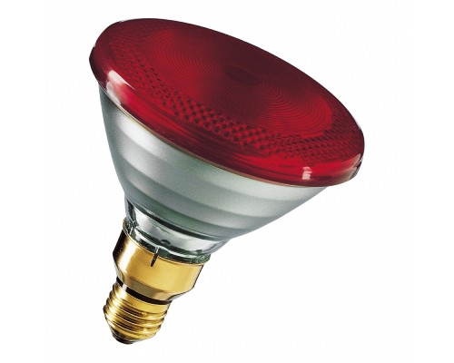 Лампа ІК 100 W 240 V LuxLight BR38 тверде скло червона Китай