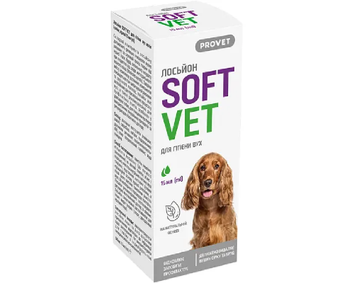 Лосьон для собак и кошек PROVET SoftVet для гигиены глаз 15 мл Природа