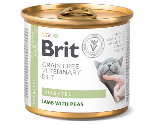 Корм д/кот Брит Вет Диетс Сахарный Диабет курица горох Brit VetDiets 200г/100710