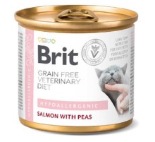 Корм для котов с пищевыми аллергиями Brit VetDiets  с лососем и горохом 200 г Brit