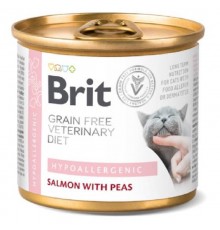 Корм для котов с пищевыми аллергиями Brit VetDiets  с лососем и горохом 200 г Brit