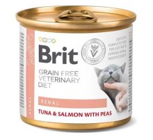 Корм для котов с почечной недостаточностью VetDiets Renal с тунцом лососем и горохом 200 г Brit
