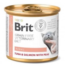 Корм для котов с почечной недостаточностью VetDiets Renal с тунцом лососем и горохом 200 г Brit
