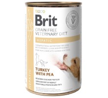 Корм для собак с больной печенью Grain Free VetDiets Hepatic Turkey with Peas с индейкой и горохом 400 г Brit