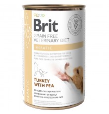 Корм для собак с больной печенью Grain Free VetDiets Hepatic Turkey with Peas с индейкой и горохом 400 г Brit