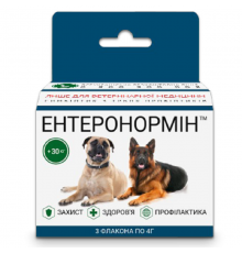 Пробиотик Энтеронормин Йодис+Se для домашних животных более 30 кг 3 флакона*4 г+3 флакона*15 мл СГП МБС