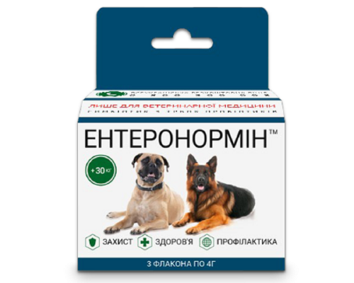 Пробиотик Энтеронормин Йодис+Se для домашних животных более 30 кг 3 флакона*4 г+3 флакона*15 мл СГП МБС