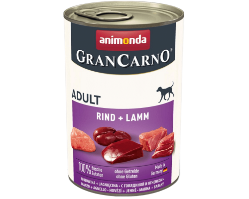 Корм для собак Амонд GranCarno Adult Beef + Lamb консорва з яловичиною та ягням 800 г