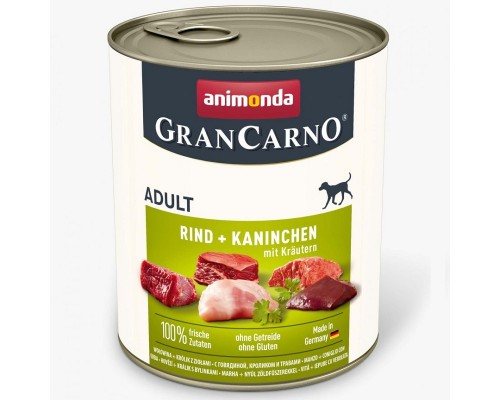 Корм для собак GranCarno Adult Beef and Rabbit with Herbs с говядиной кроликом и травами 800 г Animonda