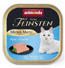 Корм д/кот Амонд Vom Feinsten Adult Turkey + Trout консервы индейка форель 100г/AM-83051