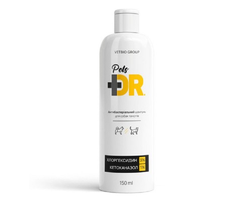 Шампунь для собак та котів Dr. Pets з хлоргексидином 3% та кетоконазолом 1% 150 мл Ветбіо