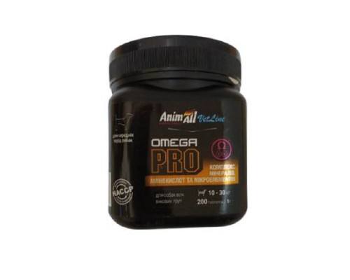 Витаминная добавка VetLine Omega PRO для собак 1г х 200 таб AnimAll срок 04.2026